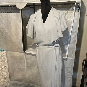 TOPSHOP Light‎ Gray/blue Wrap Dress Sz 8